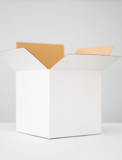 white box on white table