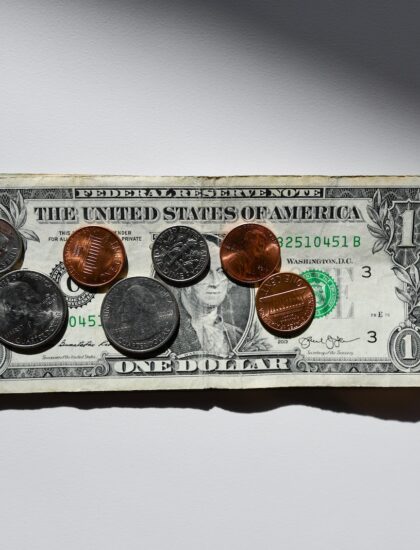 Photo by Kenny Eliason silver and gold round coins in box